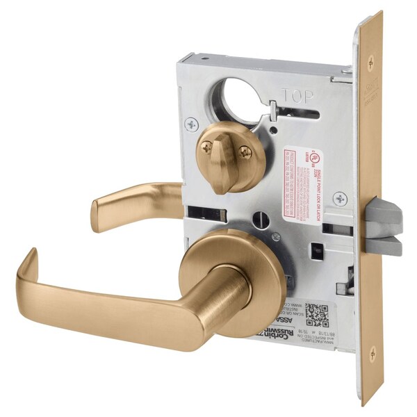 Privacy Mortise Lock, NS Lever, A Rose, Satin Bronze